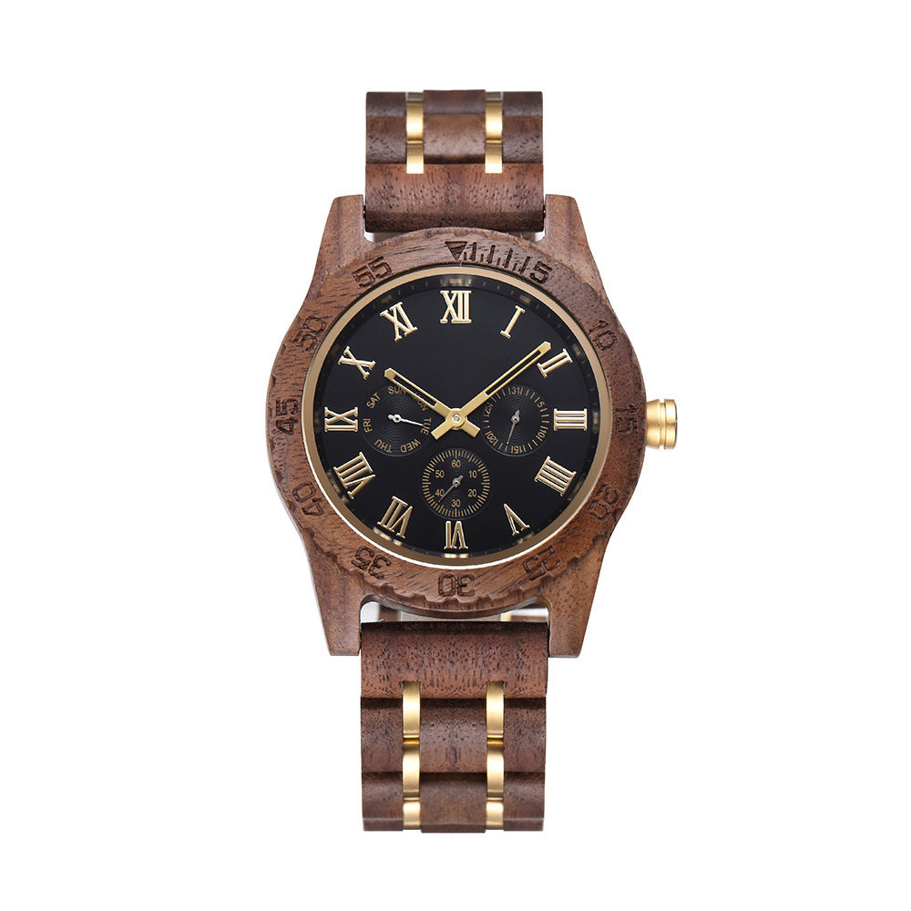 Collection of Retro Walnut Gold Watch in a gallery layout