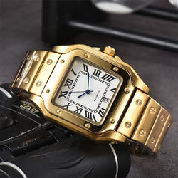 Collection of Men's 3-pin Quartz Square All-steel Watch in a gallery layout