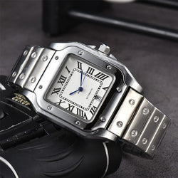 Collection of Men's 3-pin Quartz Square All-steel Watch in a gallery layout