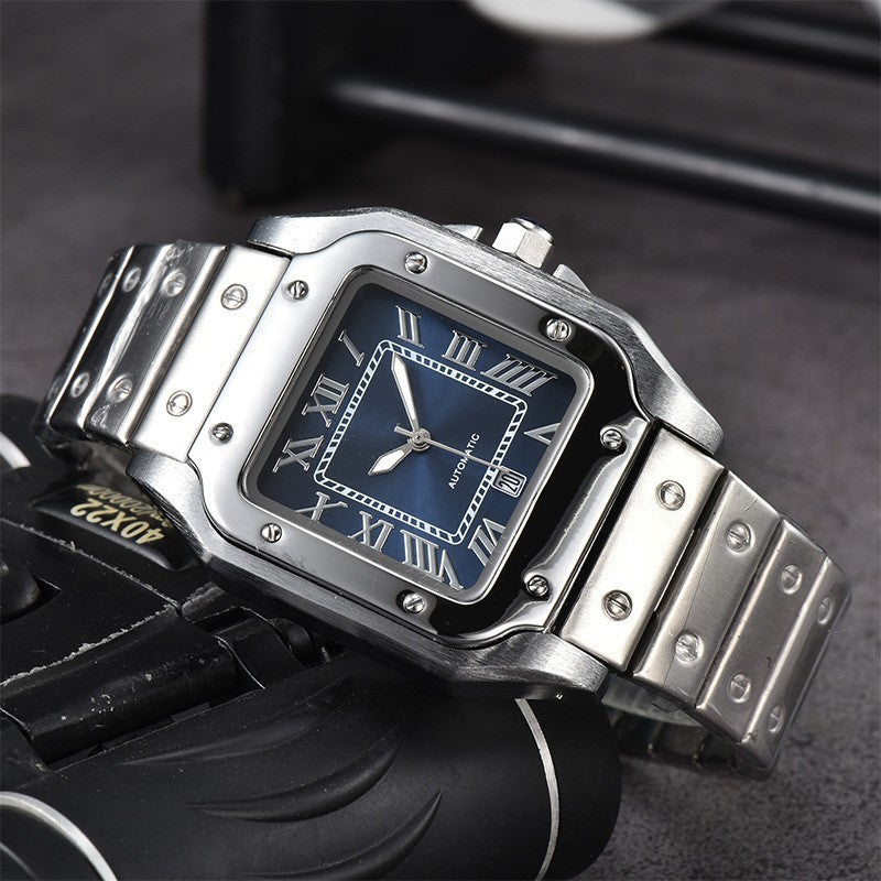 Collection of Men's 3-pin Quartz Square All-steel Watch in a gallery layout