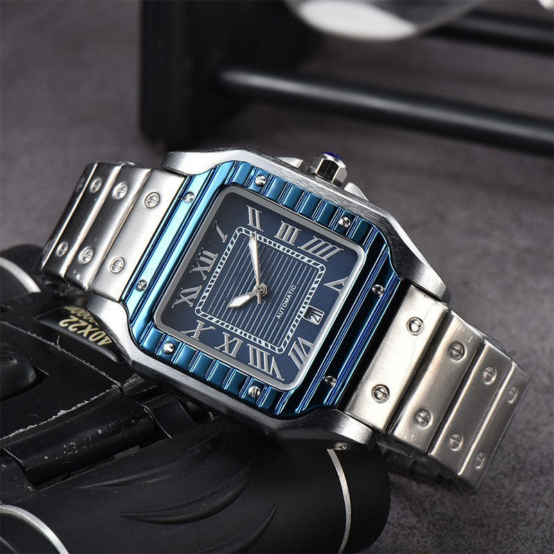 Collection of Men's 3-pin Quartz Square All-steel Watch in a gallery layout