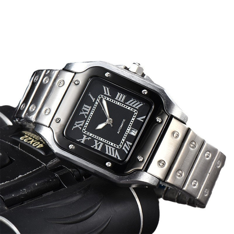 Collection of Men's 3-pin Quartz Square All-steel Watch in a gallery layout