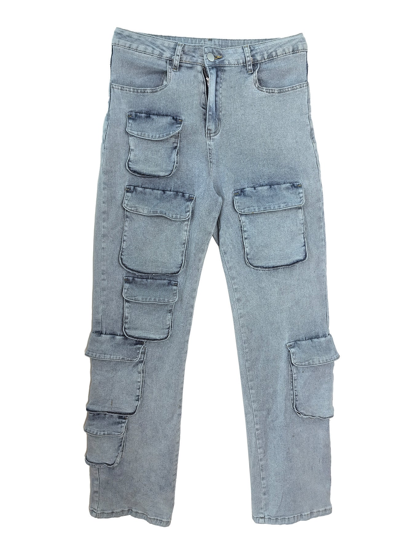 Collection of Women's Fashion Work Clothes Style Denim Trousers in a gallery layout